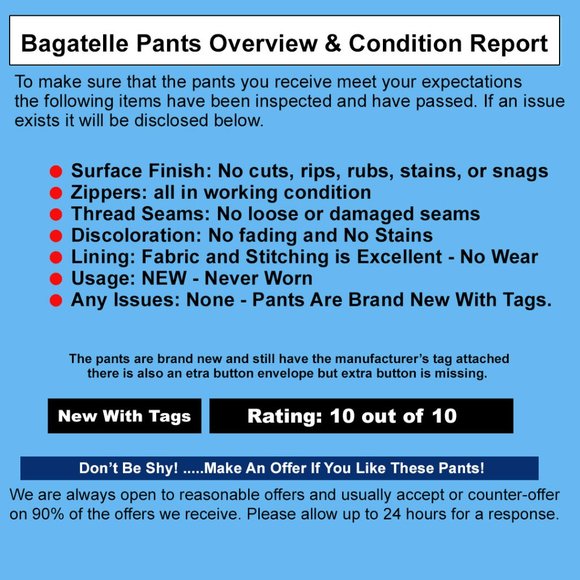 NWT – Cognac Brown 5 Pocket Leather Pants Bagatelle - Picture 14 of 14